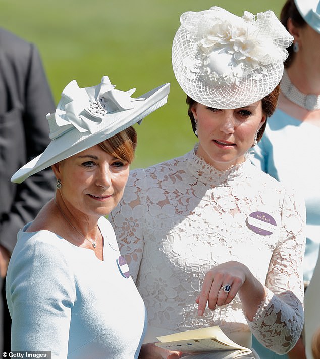 Proud mother Carole Middleton with her daughter Kate at Royal Ascot in 2017