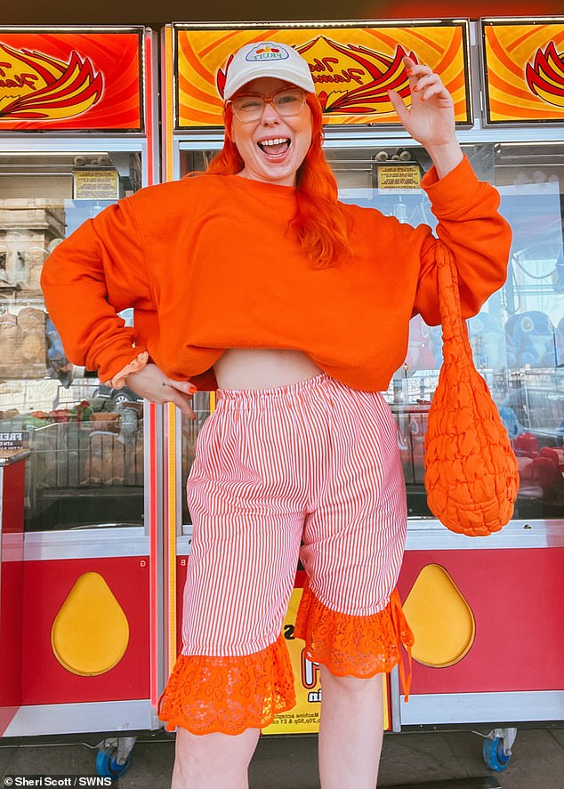 Sheri Scot (pictured), 37, from Glasgow, is obsessed with the color orange and wears it every day.