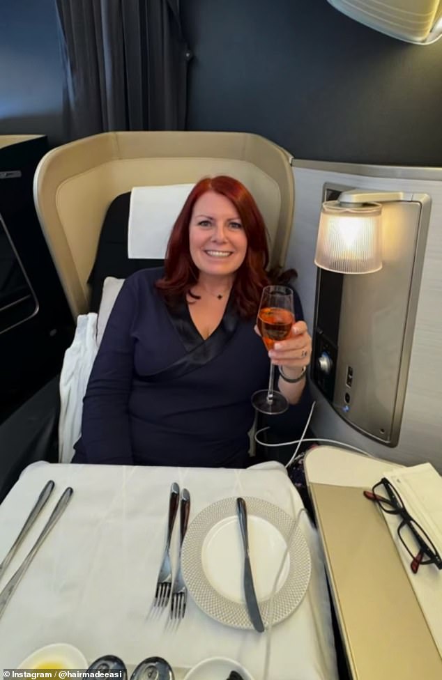 Nicola Wood from Bury says she cried when she was rejected from Dragons' Den - but will now make £1million.  Pictured on the way to Chicago.