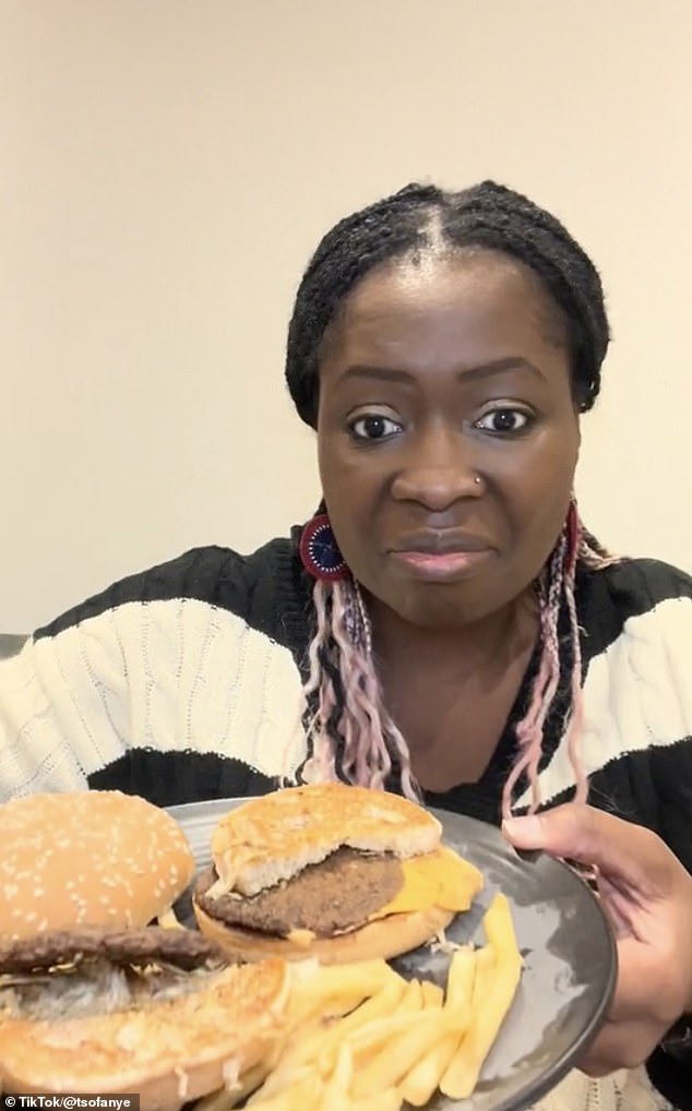 Naa Adjeley Tsofanye (pictured) claimed her year-old Big Mac had no signs of mold and the lettuce was still green.
