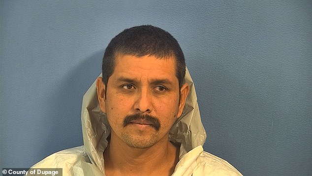 Baltazar Pérez-Estrada, 33, has been accused of stabbing his wife to death on Sunday before attempting to behead her in front of their daughters.