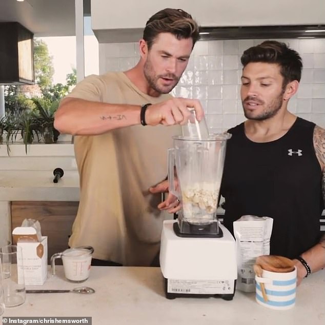In an Instagram video from May 2022, Marvel actor Chris Hemsworth shared a video of him making a protein shake with his friend in a promotional video for his fitness program, Centr.