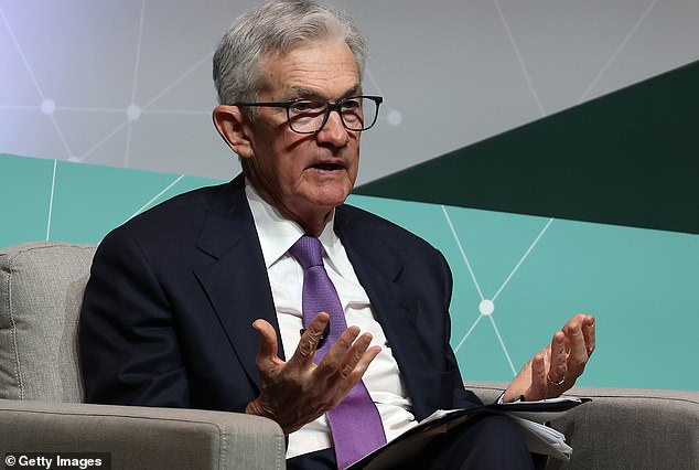 Work to be done: Fed Chairman Jerome Powell (pictured) said inflation has fallen significantly but still remains above the 2% target