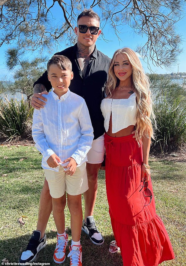 It comes after Christie revealed the strange way she met her fiancé Joel. The fitness influencer told her followers in an Instagram Q&A that her 'stepson' Kaden was the one who brought the lovebirds together when she found her online.