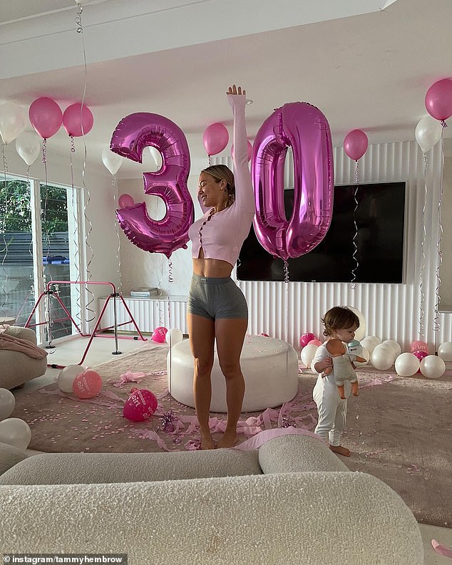 Tammy Hembrow celebrated her 30th birthday in style on Monday