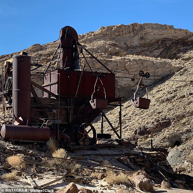 The ore buckets, pictured, are just one example of the Big Bell Mine equipment that still survives, as if still in use.