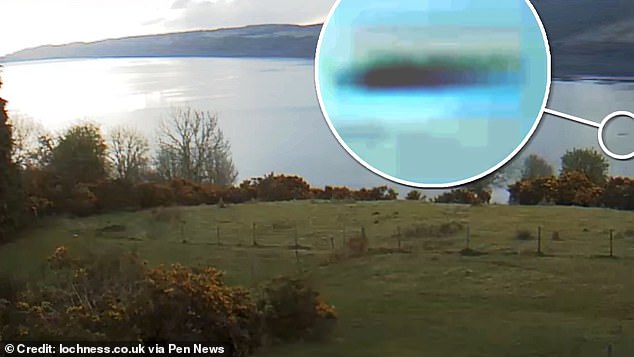Monster hunter Eoin O'Faodhagain believes he may have seen the Loch Ness Monster via a webcam located on the western shore of the loch (pictured).