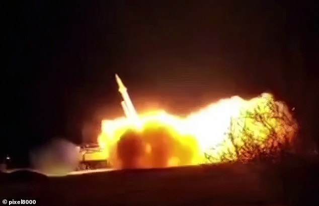 These images show the launch of an Iranian missile, said to be the first missile launched towards Israel in the Tehran attack over the weekend.