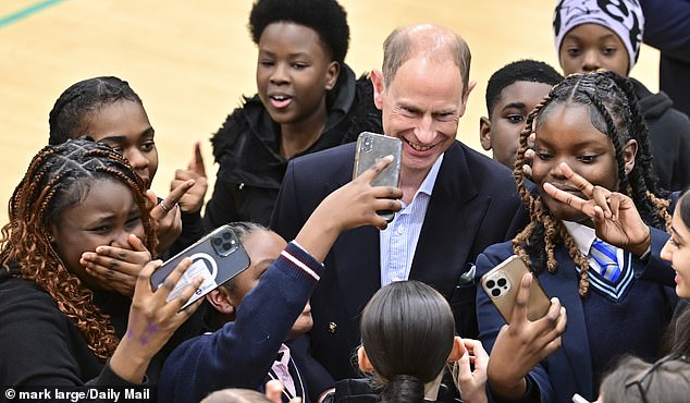 The Duke of Edinburgh meets young people at a youth center in south-east London