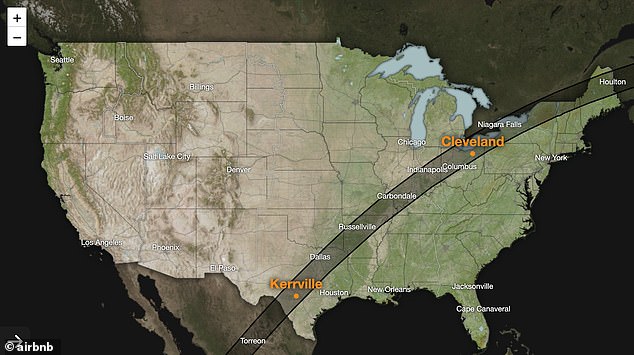 The total path of the eclipse extends from Canada to Mexico