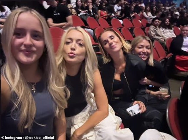 The duo struck up a new friendship recently and shared some snaps on Instagram while taking Jackie's daughter Kitty (left) to a SZA concert in Sydney.  Everyone in the photo with Milly Gattegno
