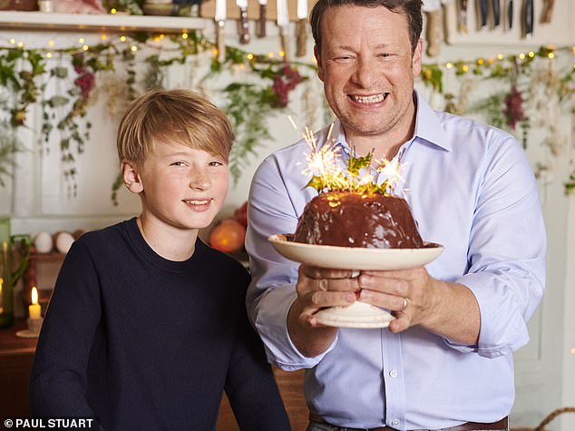Cooking enthusiast Buddy Oliver, 13, pictured here with his father, celebrity chef Jamie Oliver.