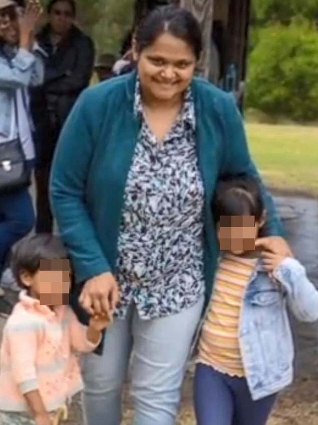 Jasmine Thomas and her two children, Carolyn and Evlyn (pictured with Mrs Thomas), died in a car fire in Melbourne's south-east on March 24, 2022.