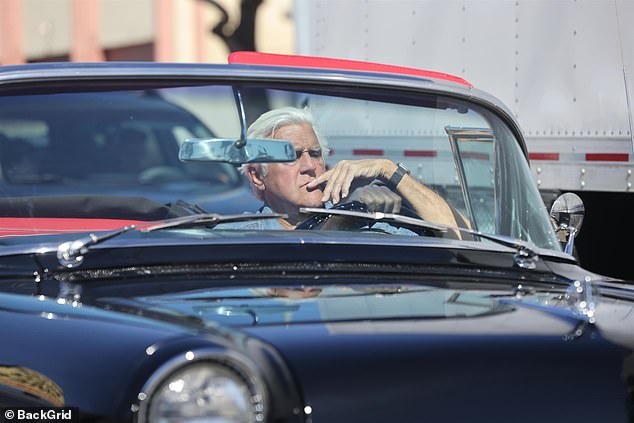 Jay Leno was spotted driving around Los Angeles in his vintage 1957 Buick Roadmaster, a day after he was officially granted guardianship of his wife Mavis Leno.