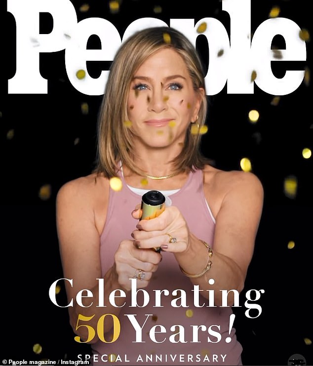 Jennifer Aniston showed off her youthful appearance on the cover of People magazine that was released Wednesday to mark her 50th anniversary.