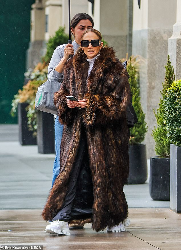 Jennifer Lopez was spotted leaving her $25 million Manhattan penthouse on Tuesday morning after celebrating Easter in Brooklyn with her husband Ben Affleck.