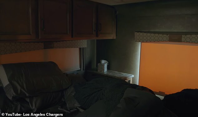 And this is where Harbaugh sleeps at night, and the coach says the RV offers 