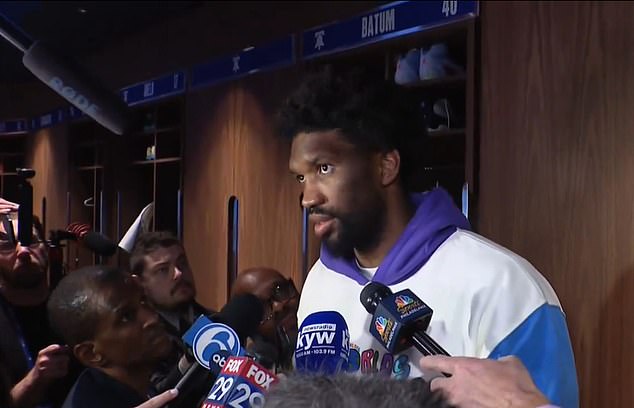 Joel Embiid was not at all happy with the Sixers' core after the team's 97-92 loss on Sunday.