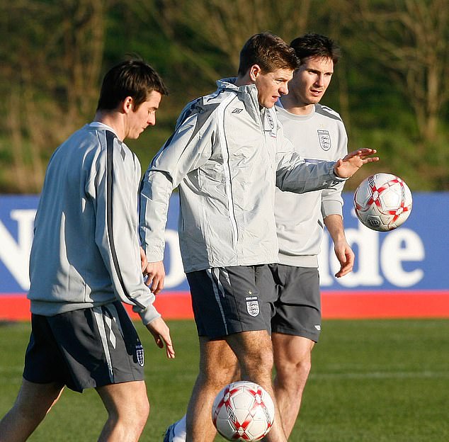 Joey Barton (left) was an England team-mate of Frank Lampard (right) and Steven Gerrard (centre)