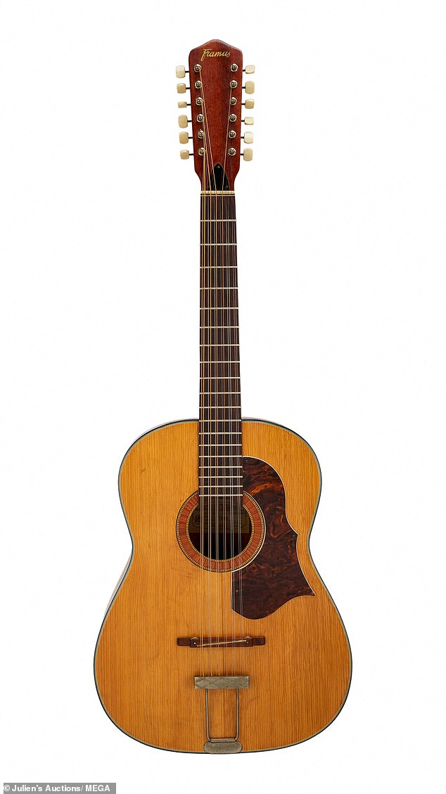 The Framus Hootenanny 12-string acoustic guitar used by the late John Lennon to make the iconic Help!  from 1965 by the Beatles.  The album is expected to fetch up to $800,000 (£650,000) at an upcoming auction scheduled for next month.