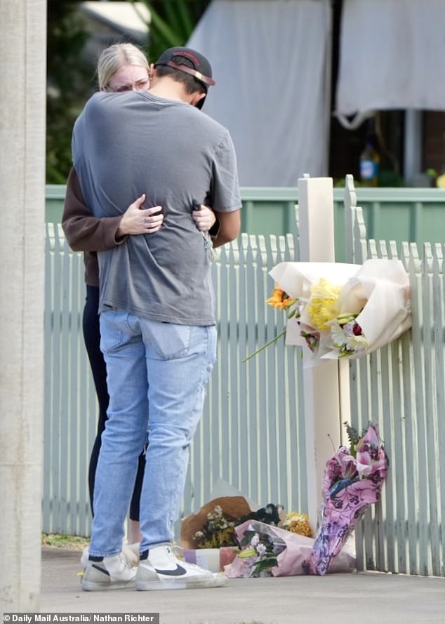 Locals laid floral tributes outside Mrs Bates' home on Anzac Day