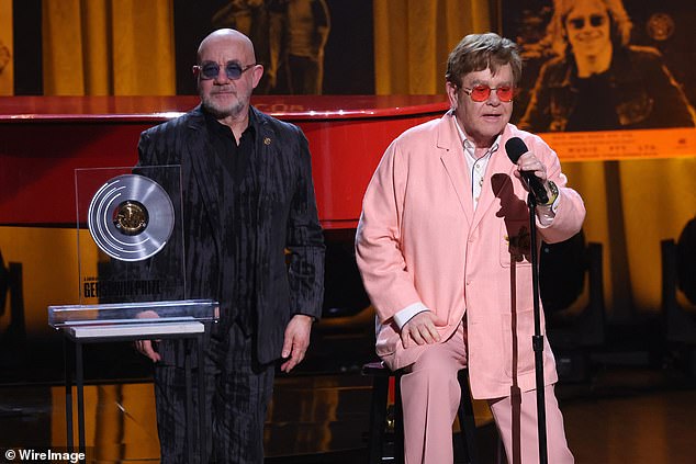 John, 77, and his longtime collaborator, lyricist Bernie Taupin, 73, received the 2024 Gershwin Prize for Popular Song at the event.