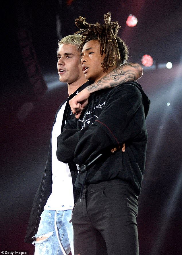Justin Bieber and Jaden Smith rekindled their bromance during an epic reunion at Coachella on Saturday;  seen in 2016