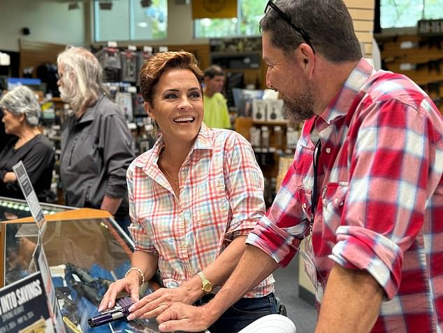 Arizona Senate hopeful Kari Lake bought guns with her husband Jeff Halperin over the weekend to celebrate their daughter Ruby's birthday.