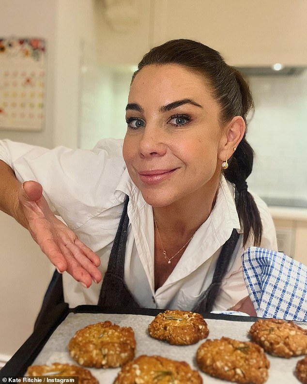 Kate Ritchie, 45, (pictured) shared her Anzac biscuit recipe on Wednesday as she whipped up a batch of sweets for her fellow radio stars on Nova.