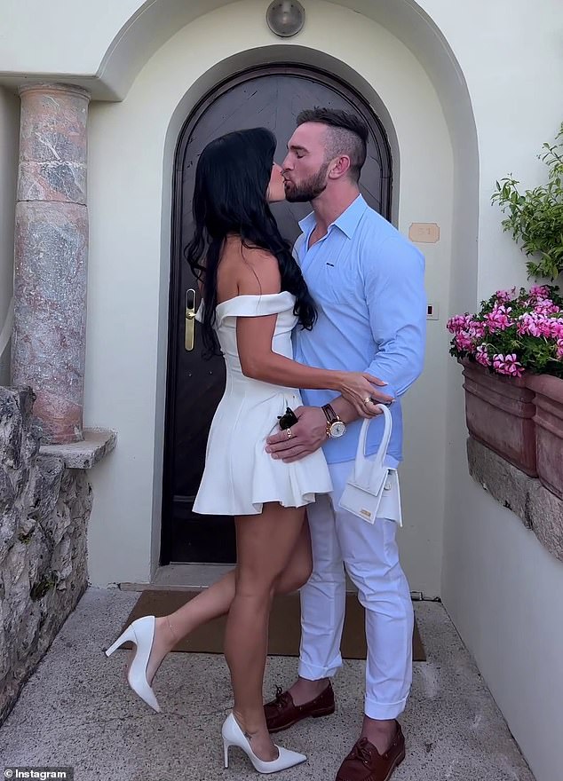 Fitness entrepreneur Tobi Pearce and his influencer fiancée Rachel Dillon (both pictured) have shared a look at their fairytale pre-wedding celebrations in Italy.