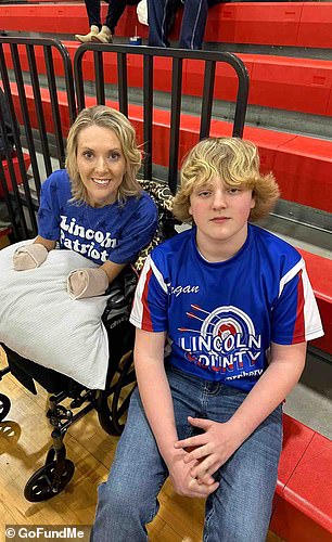 His condition has been improving and he even appeared at a high school pep rally with his teenage son.