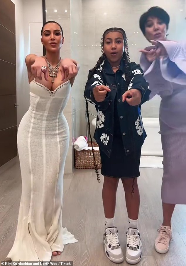 Kim Kardashian showed off her stellar figure and sense of style on Easter Sunday as she celebrated the holiday with her loved ones.
