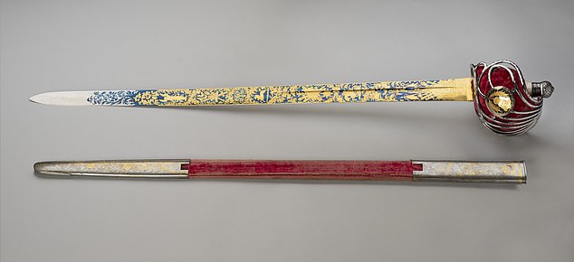 A stunning sword that was made for King George IV's historic visit to Edinburgh in 1822 is on display in a new exhibition.  The ceremonial weapon, made of blued steel inlaid with gold, is on display in the King's Gallery at the Palace of Holyroodhouse.