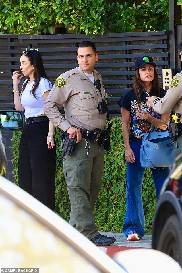 Kyle Richards rushed to his daughter Farrah Aldjufrie's side after her Los Angeles home was burglarized in broad daylight Tuesday.