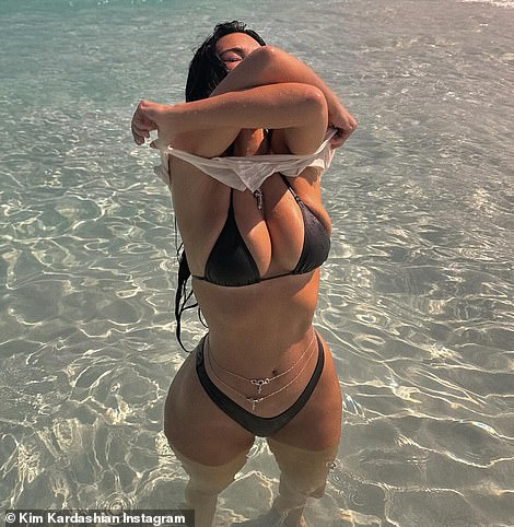 Kim Kardashian shared this image from the Bahamas on Tuesday night.