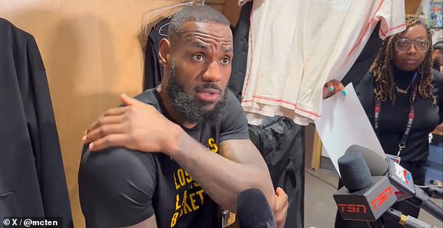 LeBron said he didn't know where the reports about his son came from after the Lakers' win in Toronto