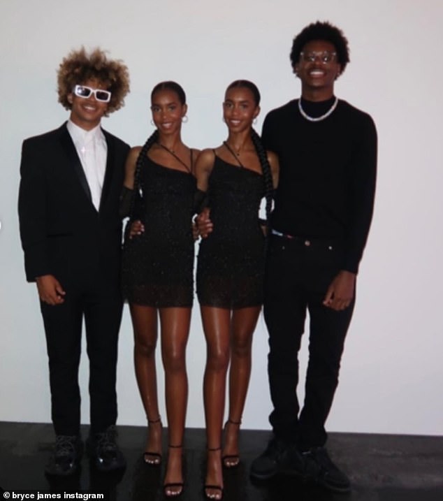 LeBron James' son Bryce (right) showed up to take Diddy's daughter to her welcome party.