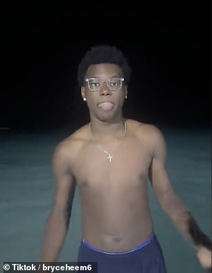 Bryce James spotted dancing in the water