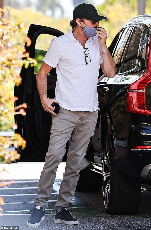 Leonardo DiCaprio was seen leaving the Beverly Hills Hotel on Monday with an unidentified older woman.
