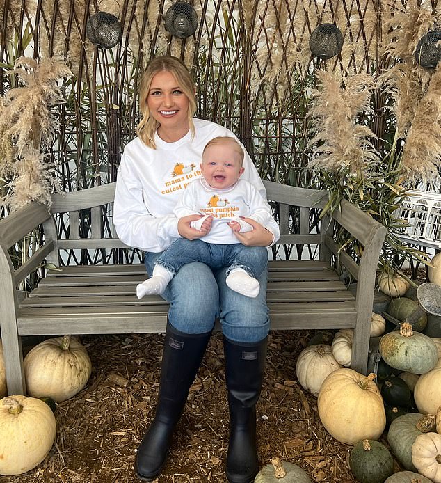 Love Island's Amy Hart is regularly forced to hit back at trolls who offer unwanted criticism of how she raises her little boy, Stanley (pictured in October).
