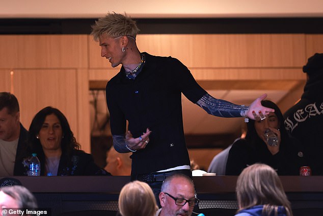 Machine Gun Kelly was in the house for Iowa and UConn's Final Four matchup on Friday night.