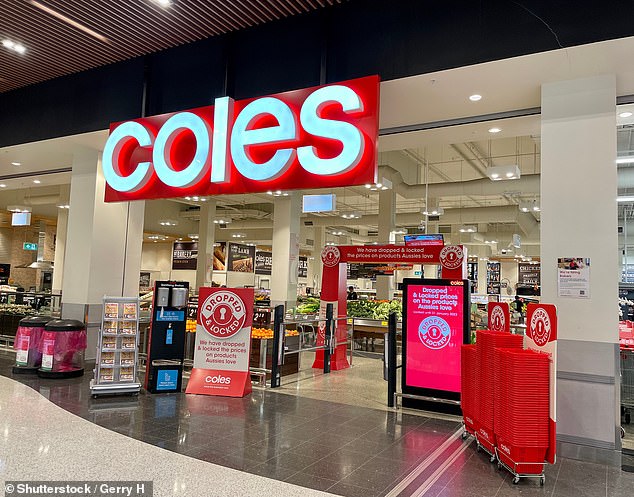 Coles and Woolworths could be forced to sell land if this prevents rival supermarkets from setting up, should the Liberal Party win the next election (pictured, a Sydney Coles supermarket)