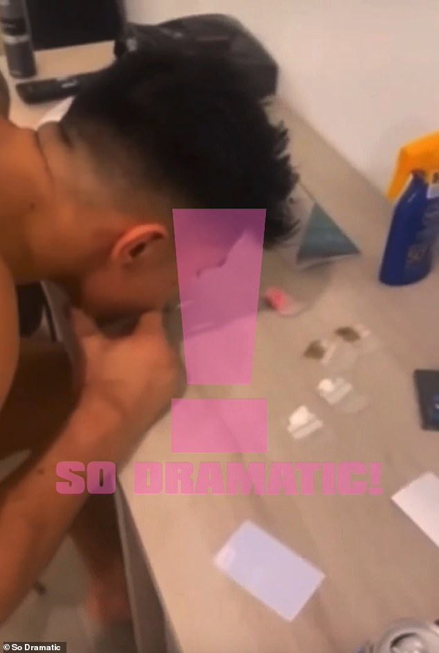 Married At First Sight boyfriend Ridge Barredo has been caught on video snorting white powder inside a hotel room during a trip to Ibiza, Spain.