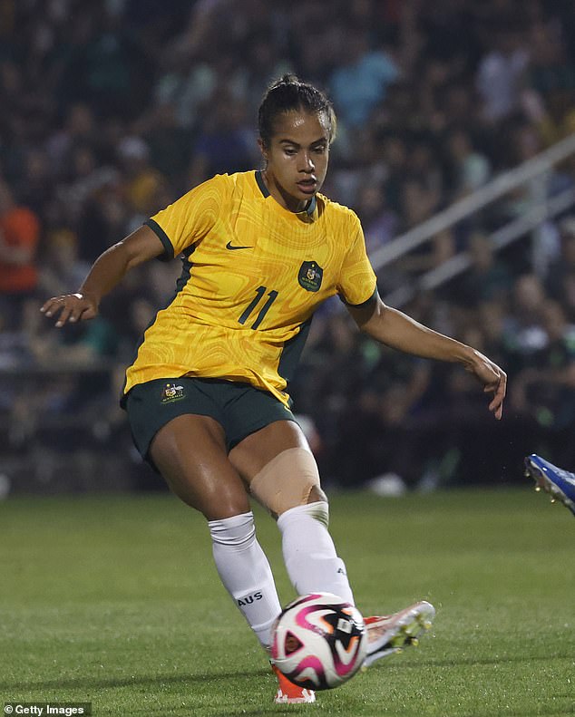 Fowler seen here playing for the Matildas against Mexico this month