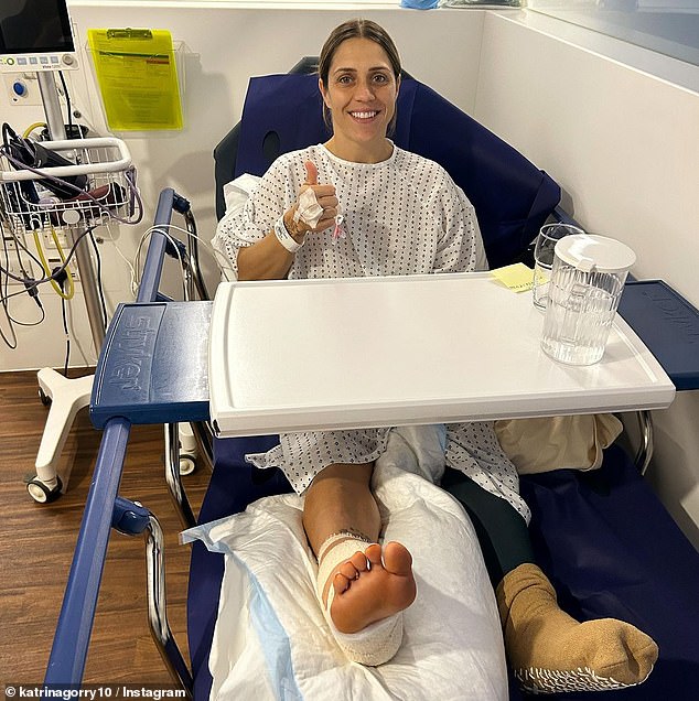 The Matildas midfielder says her two-year-old daughter doesn't understand why she suddenly can't play with her after suffering a serious ankle injury (pictured)