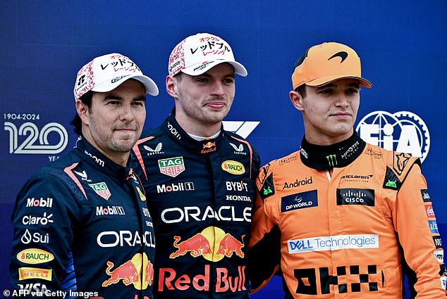 Max Verstappen took pole position in Japan ahead of Sergio Pérez and Lando Norris