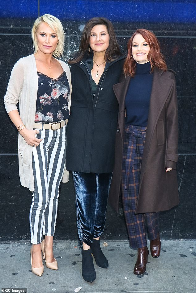This fall, residents of the apartment complex known as Melrose Place will reunite, Josie Bissett, Daphne Zuniga and Laura Leighton pictured in 2019.