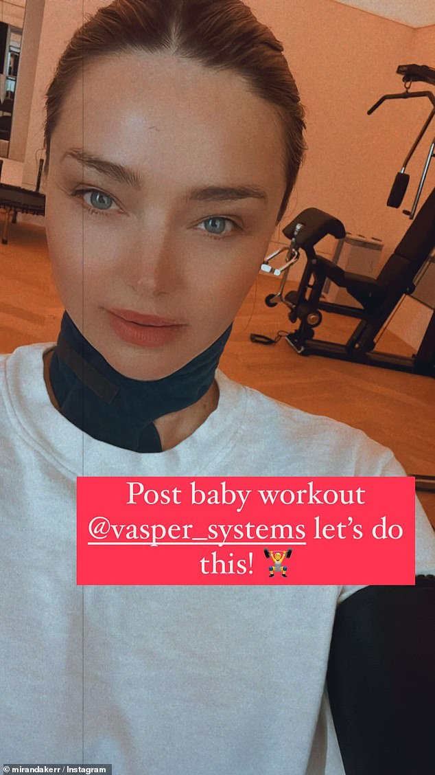 Miranda Kerr has revealed her unique post-pregnancy workout routine after welcoming her fourth child, a baby boy named Pierre Kerr Spiegel, in February.