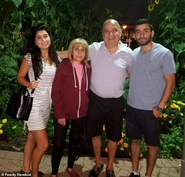 Faraj Allah Jarjour (second from right), pictured here with his daughter Miriam Jarjour (left), his wife (second from left) and son Karam Jarjour (right), died while on vacation in Cuba on March 22 after of suffering a heart attack while swimming at a beach.  Family postponed his funeral after receiving the body of a Russian man