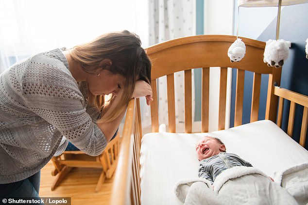 A woman revealed on Mumsnet that her childless neighbor was complaining because her sick nine-month-old daughter wouldn't stop crying (file image)